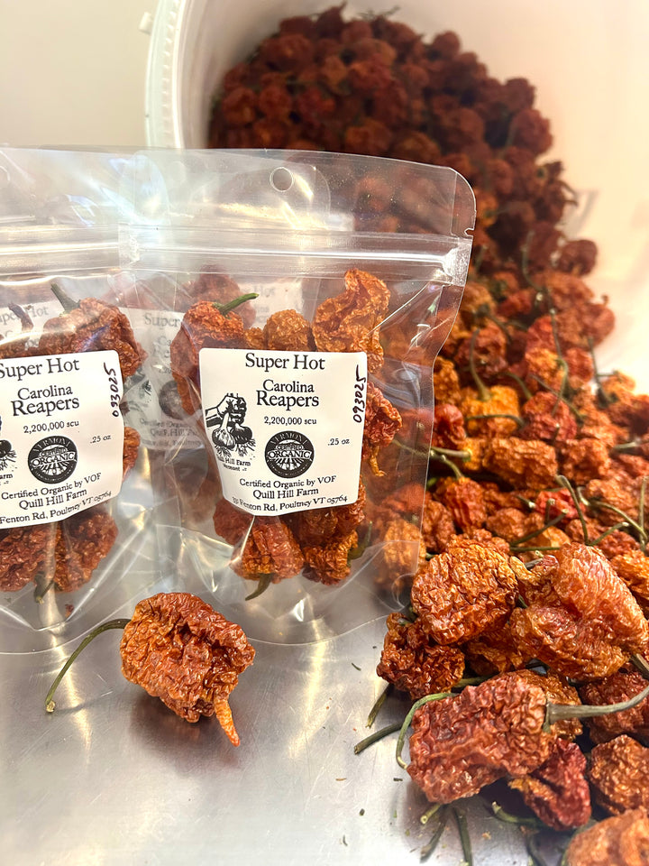 Carolina Reapers Dried Peppers- Certified Organic